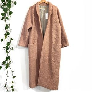 NEW NEVER WORN Horses Atelier Pink Boucle Duster Coat -